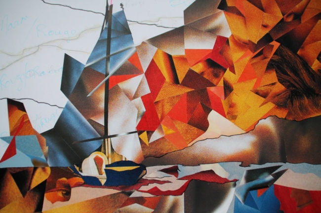 LA CRIQUE Œuvre originale (50X70 cm) avec l'encadrement 82x62 cm.  